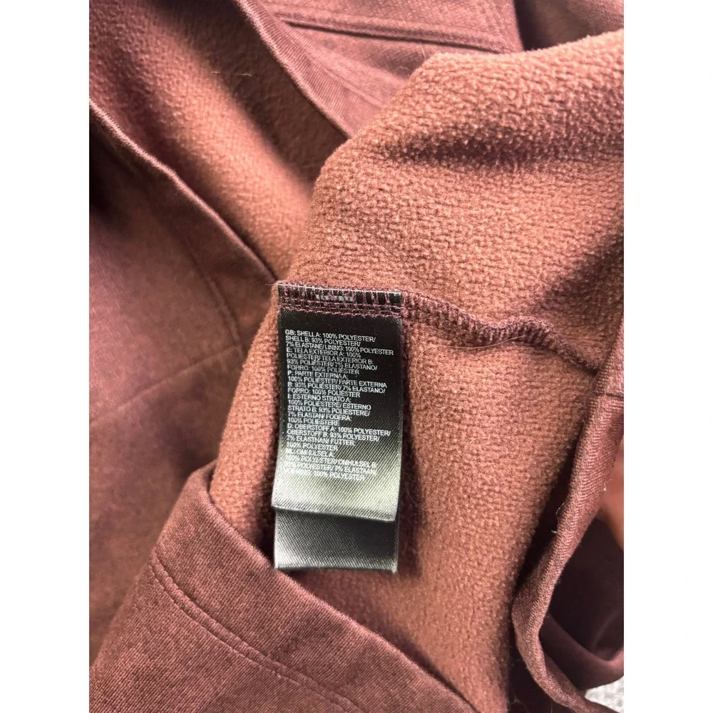 The North Face Quarter Zip Pullover Mens Medium Maroon Fleece Lined‎